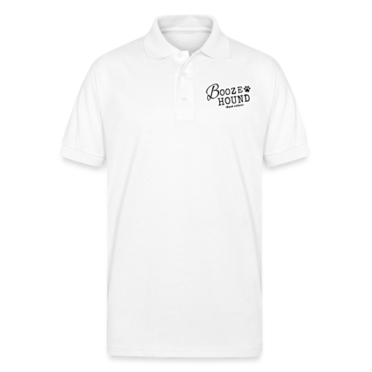 Booze Hound Polo Shirt - white