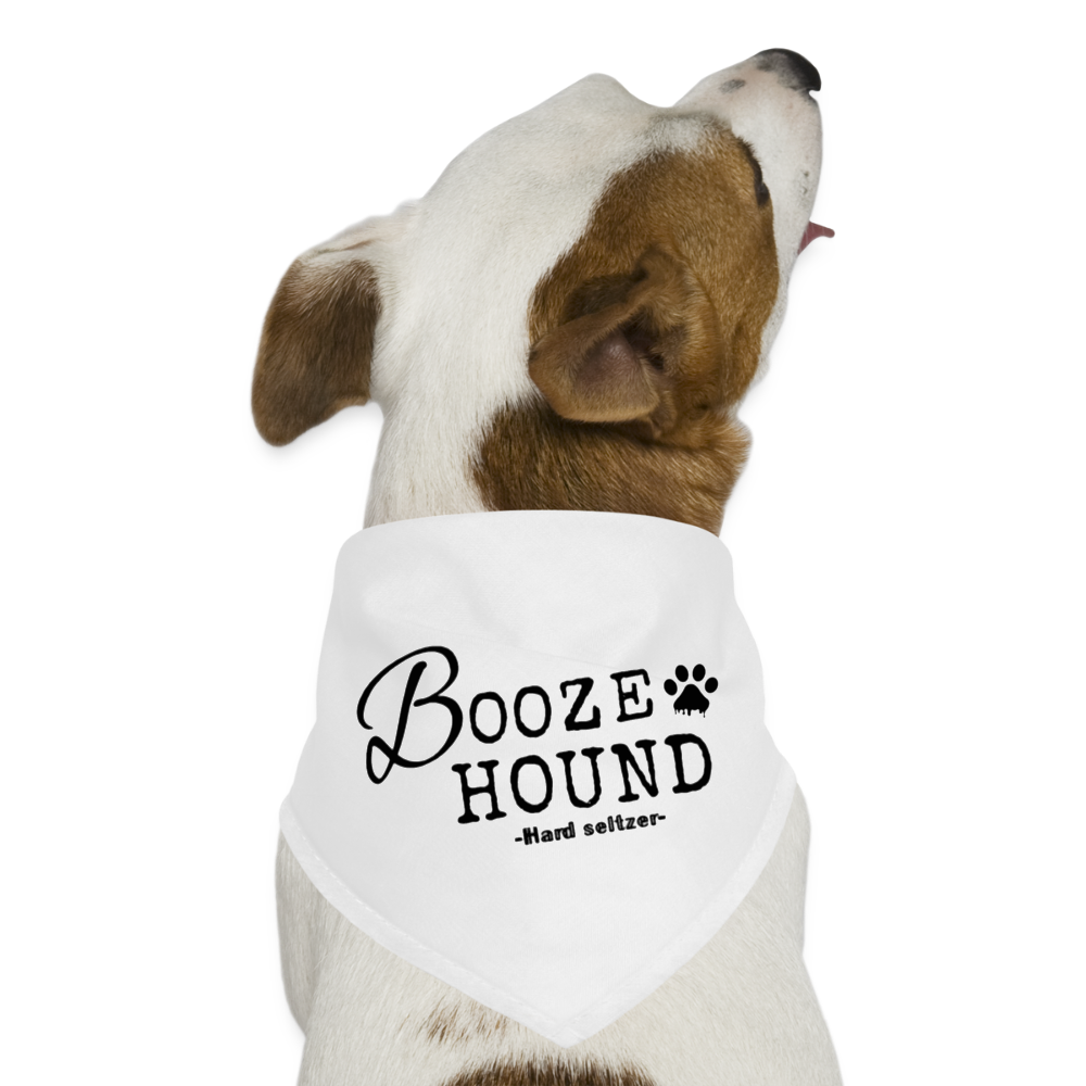 Booze Hound Dog Bandana - white