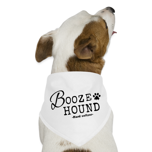 Booze Hound Dog Bandana - white