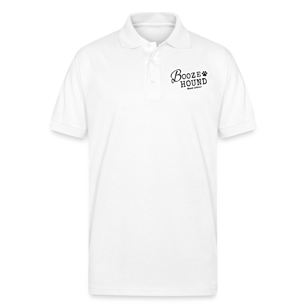 Booze Hound Polo Shirt - white